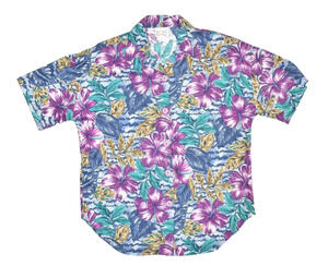 Denim Republic Hawaiian Floral Shirt Women's Regular Size M Vintage